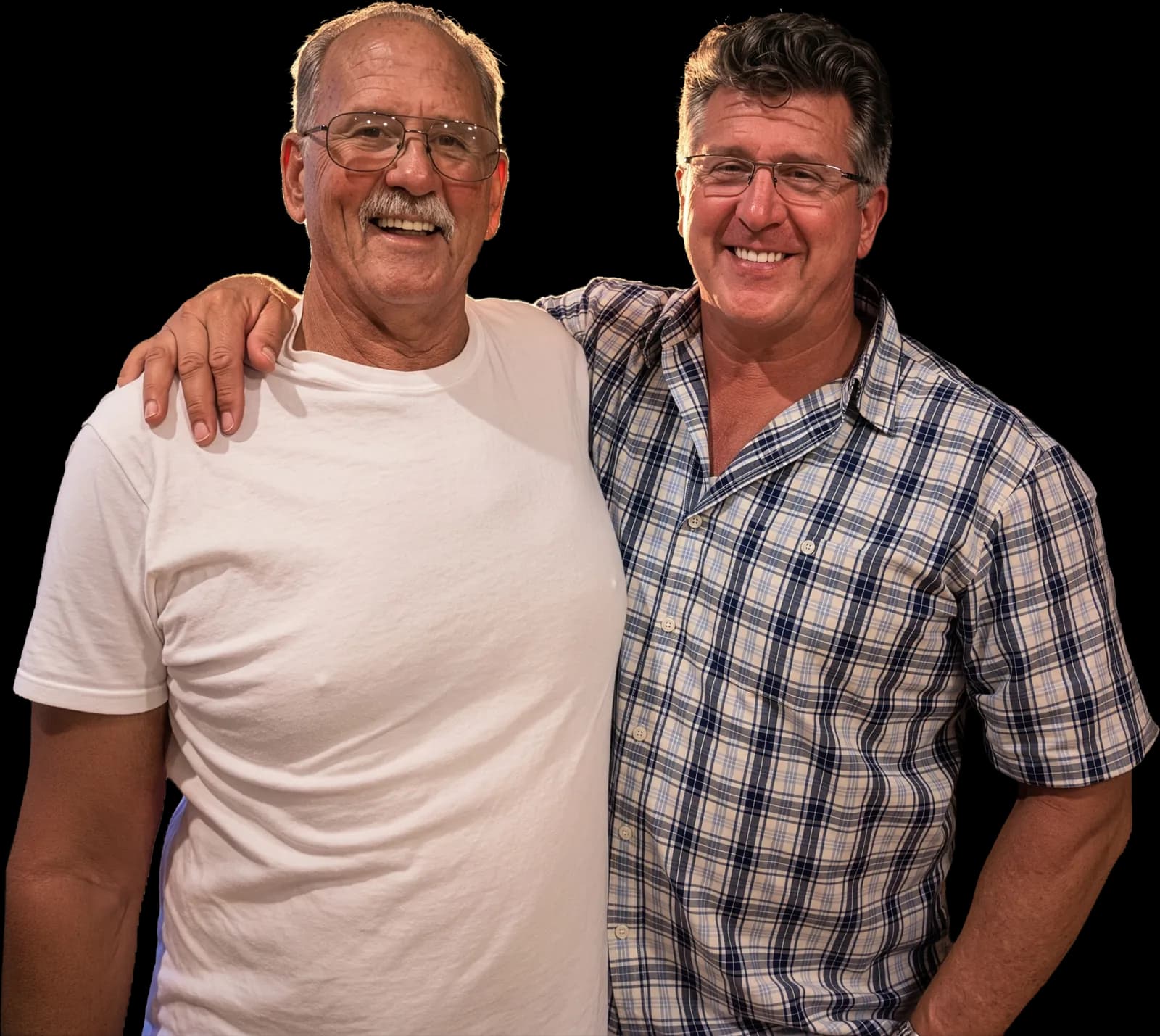 Kevin Popke with his father